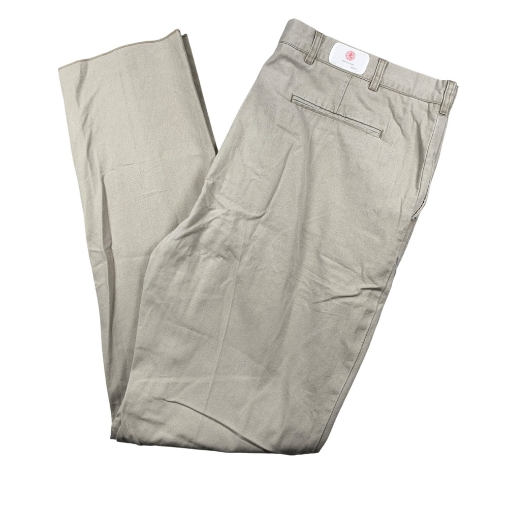 NEW J. Press Chino Pants Mens 44 Khaki Cotton Canvas Straight Leg Flat Front
